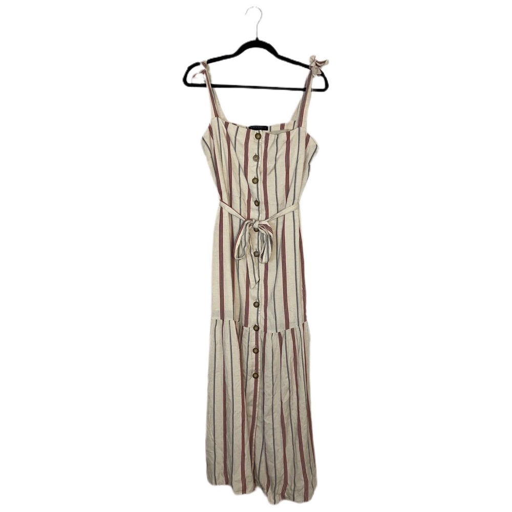 Sanctuary Button Up Midi Dress Size 8 With Tie Straps